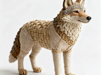 Wolf sculpture 3D print model 2
