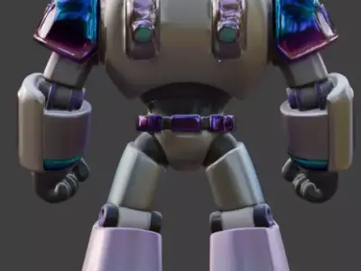 Futuristic Police Mech 3D Model Low-poly 3D model