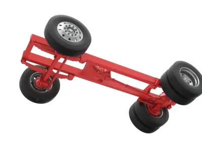 Chassis of Vintage GATR Racing Semi truck V2 Scale 1 to 25 3D print model