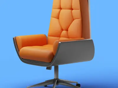 Luxury and Futuristic modern relaxing leather chair  Low-poly 3D model