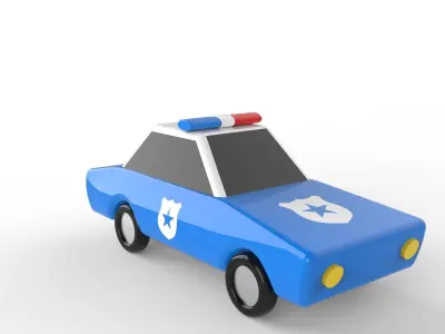 Toon Police Car 3D model