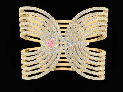 Elegant Bow Knot Multi-Strand Diamond Ring 3D Model 741 3D print model