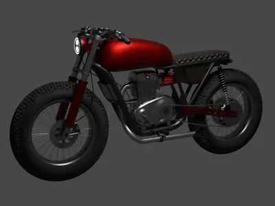 Cafe Racer Motorbike Low-poly 3D model