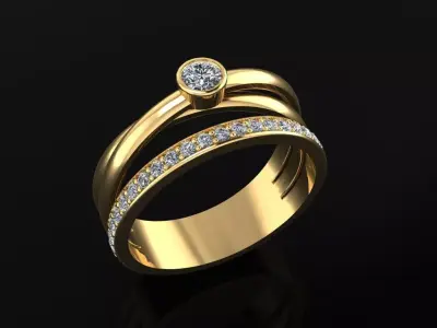 Woman Ring 01 3D print model