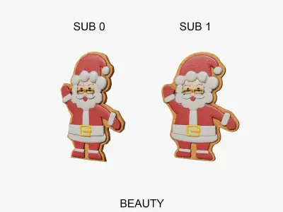 Santa Claus Sugar Cookies Low-poly 3D model