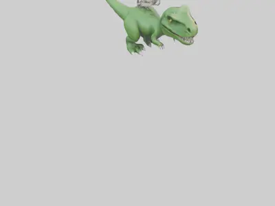 Dinosaur keychain model Low-poly 3D model