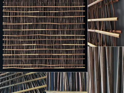 Bamboo branch decor n25 3D model