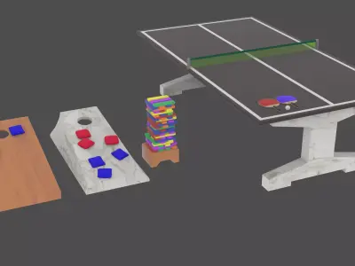Outdoor Games Low-poly 3D model