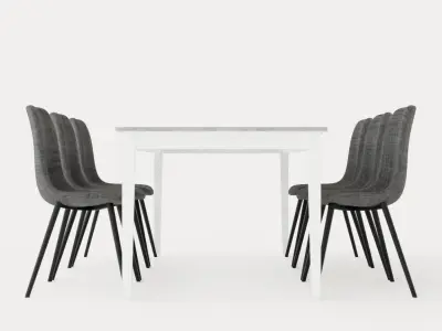 Romeo Food Group 180 Cm With 6 Nibe Chair Low-poly 3D model