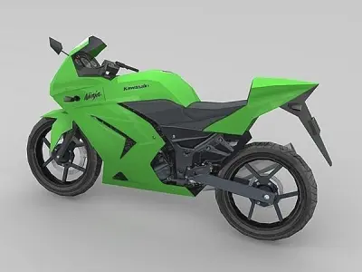 Kawasaki Ninja 250R Low-poly 3D model