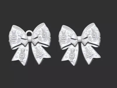 christmas ribbon bow decor  3D print model