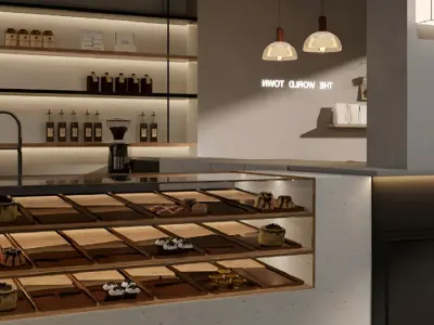 Qiji Coffee Shop Double Cashier 3D model