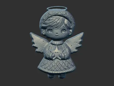 christmas angle boy decor  3D print model