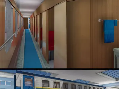 Train Passenger Low-poly 3D model