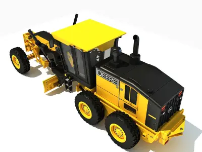 Yellow John Deere Grader 3D model