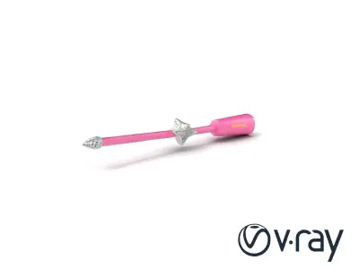 Fairy Godmother Wand Pink Chrome Finish model pack Low-poly 3D model