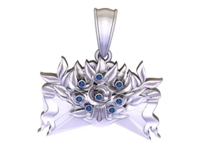 Luxury Floral Bouquet Pendant  3D Printable 3D print model