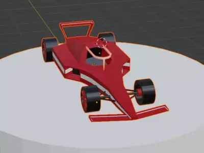 Low Poly Red Formula Car 3D Model Low-poly 3D model