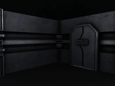 SCIFI INDUSTRIAL DUNGEON MODULES Free low-poly 3D model