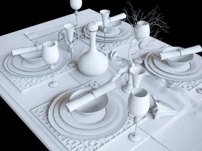 Table setting 3D model
