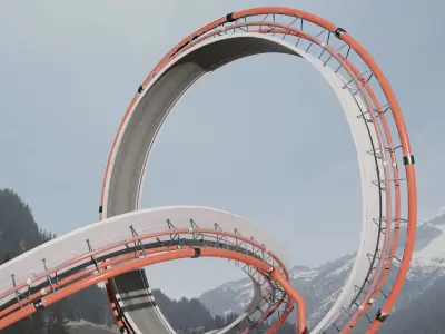 Stunt Track 3D Low-poly 3D model