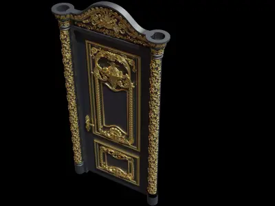 3D Door ornate gold 3D model