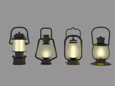 Collection of lanterns Free low-poly 3D model