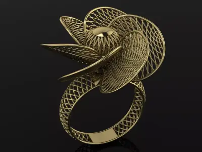 Ultra Vision Ring Gold Jewelry 3D print model shop