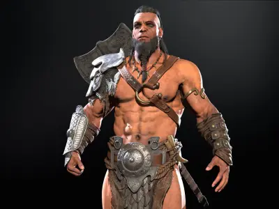 Barbarian Male  Starter Pack Low-poly 3D model