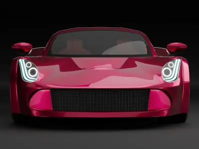 A sports car Low-poly 3D model