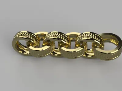 Belcher chain link rings matching 3D print model