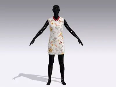Woman Cloth Dress Low-poly 3D model shop