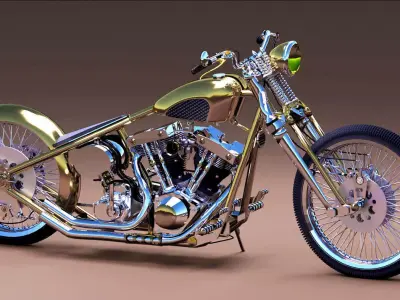 HARLEY DAVIDSON BOBBER WITH SHOVELHEAD ENGINE  3D model