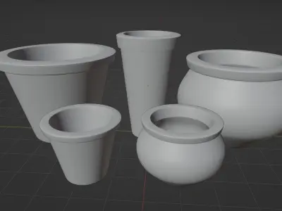 Plant Pots 3D model