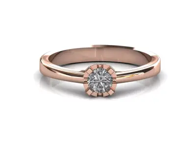 STL 3DM Print Ready Women Diamond Ring Lightweight Printable  3D print model 105