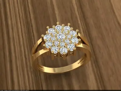 Diamond Jewelry Ring 3D print model 19