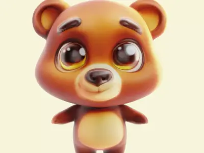 3D cartoon bear 3D model