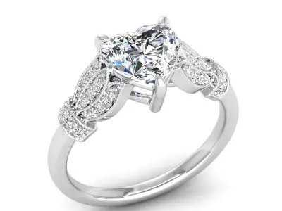 Engagement ring Tina heart 3D print model