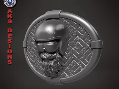 Biker skull version 6 Belt buckle 3D print model