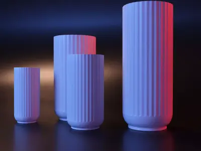 Vase stl three vases 3D print model