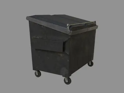 Multi Game Engine AAA Quality PBR Asset - Old Trash Dumpster Low-poly 3D model
