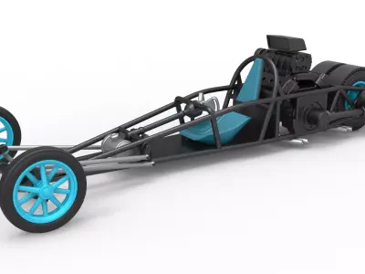 Rear engine old school dragster V2 Scale 1 to 25 3D print model