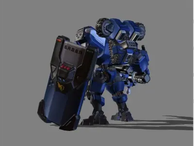 Johnson SABER Automata Skin Low-poly 3D model