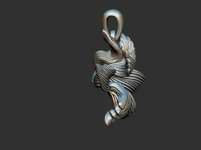 Arabesque Flower Pendant 3D print model