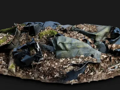 car parts junkyard forest trash PBR photogrammetry Low-poly 3D model
