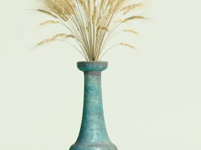 Long neck green vase 3D model