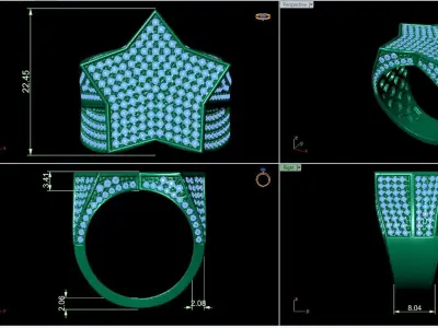Shooting star ring 3D print model