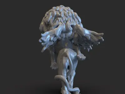 Lion Car Ornament with Wings 3D print model