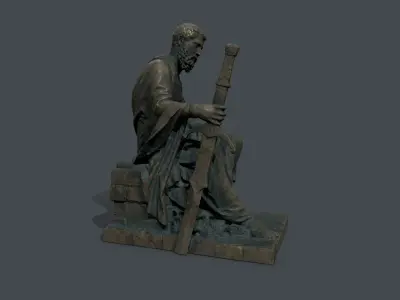 Man Statue 2 Low-poly 3D model