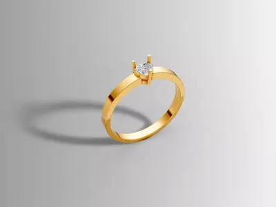 Timeless Solitaire Ring High End Jewelry Design 3D print model